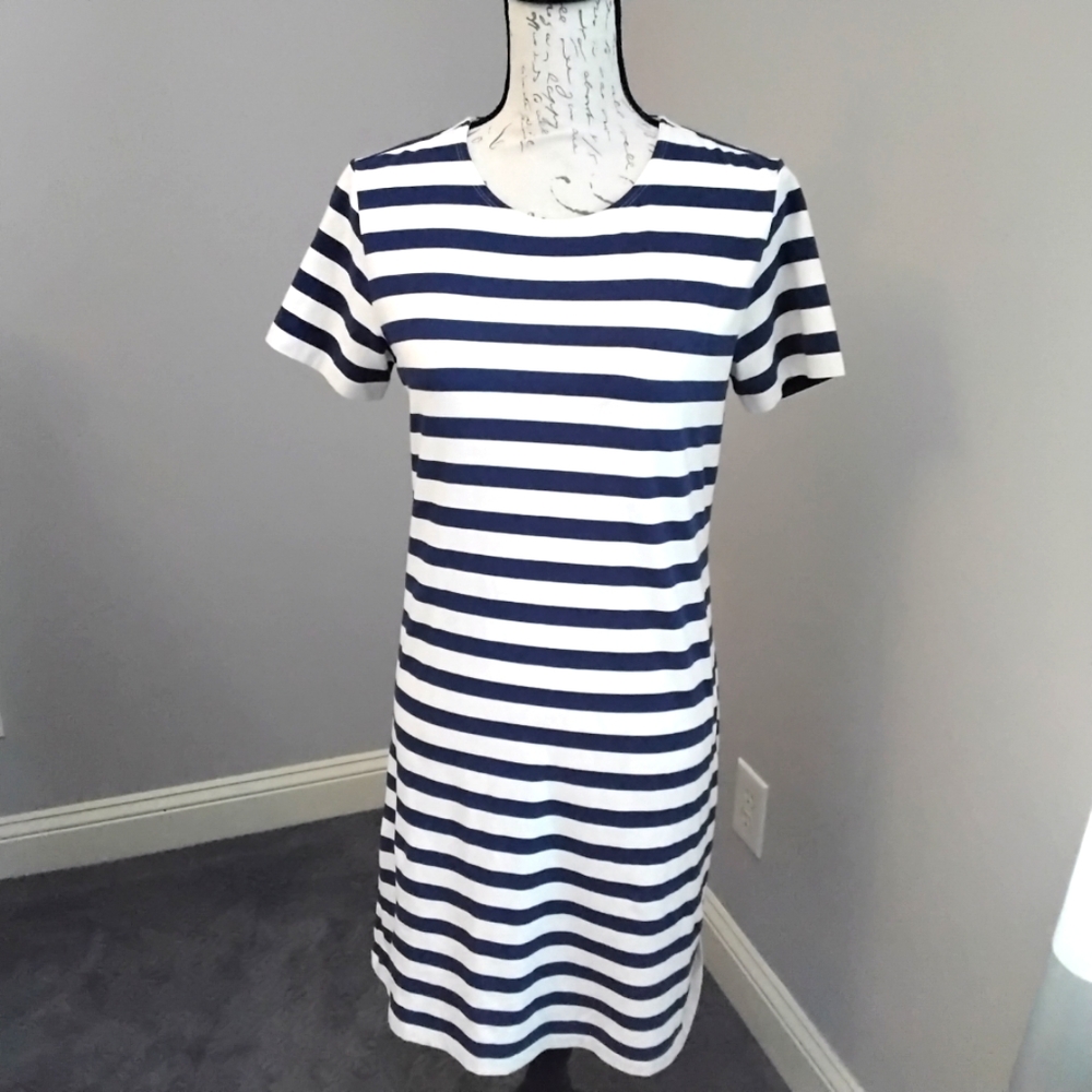 Vineyard Vines Navy Striped T-shirt Dress - XS
